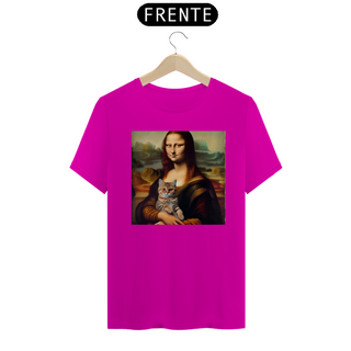 Nome do produtoCamiseta Unissex - Monalisa com gato