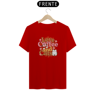 Nome do produtoCamiseta Unissex - Love Coffee and Cats