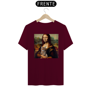 Nome do produtoCamiseta Unissex - Monalisa com gato