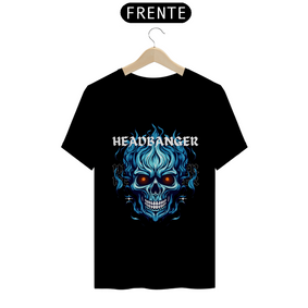 Camiseta Caveira Headbanger Azul