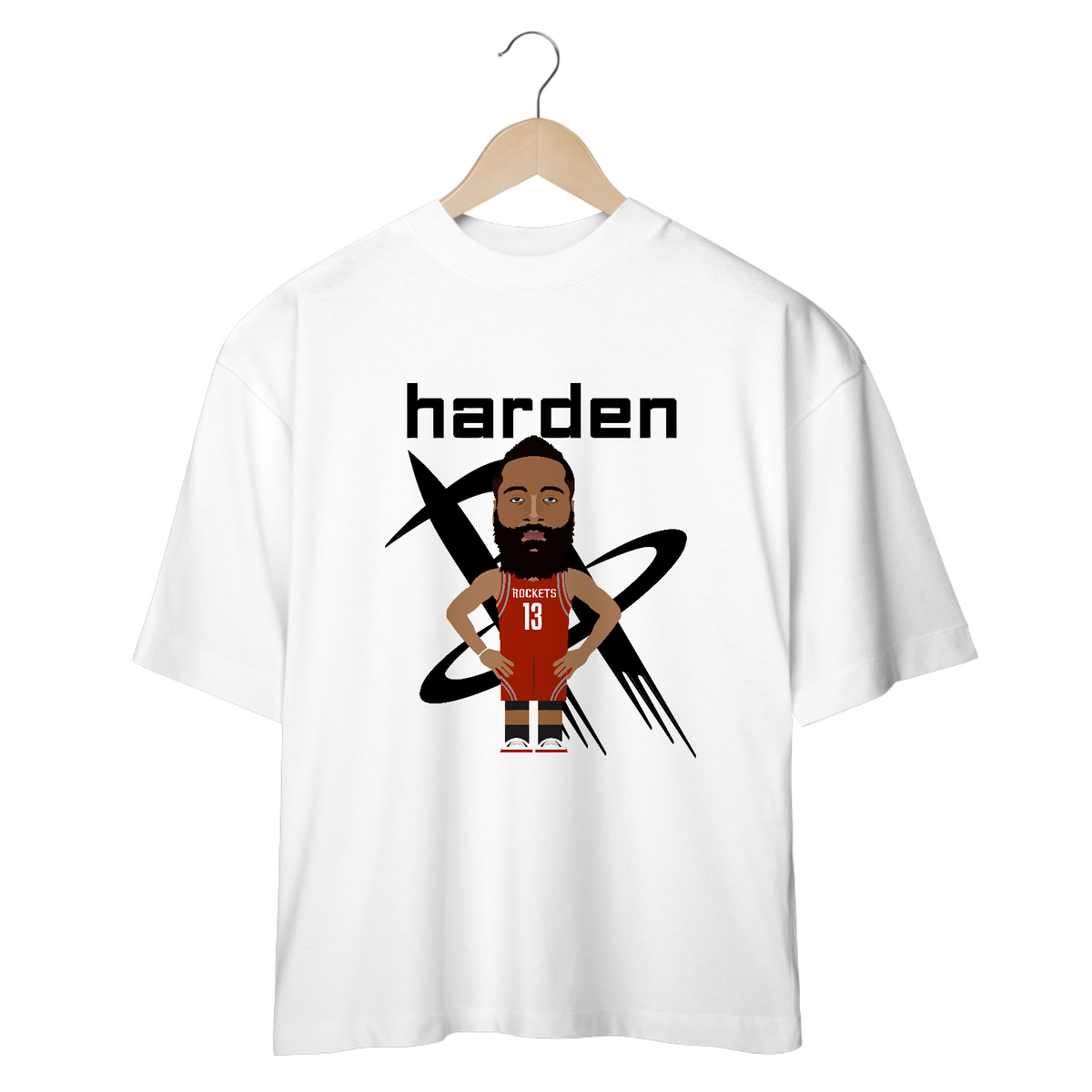 Nome do produto: Camiseta OverSized Vivax - HARDEN (Rockets)