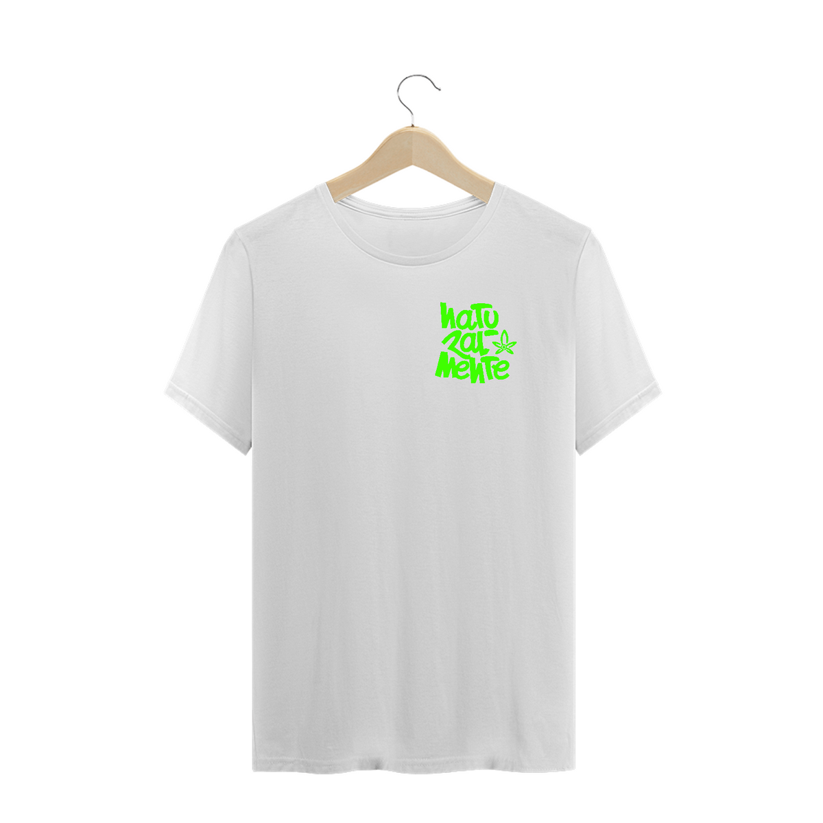 Nome do produto: Camiseta Plus Size Naturalmente Logo Verde