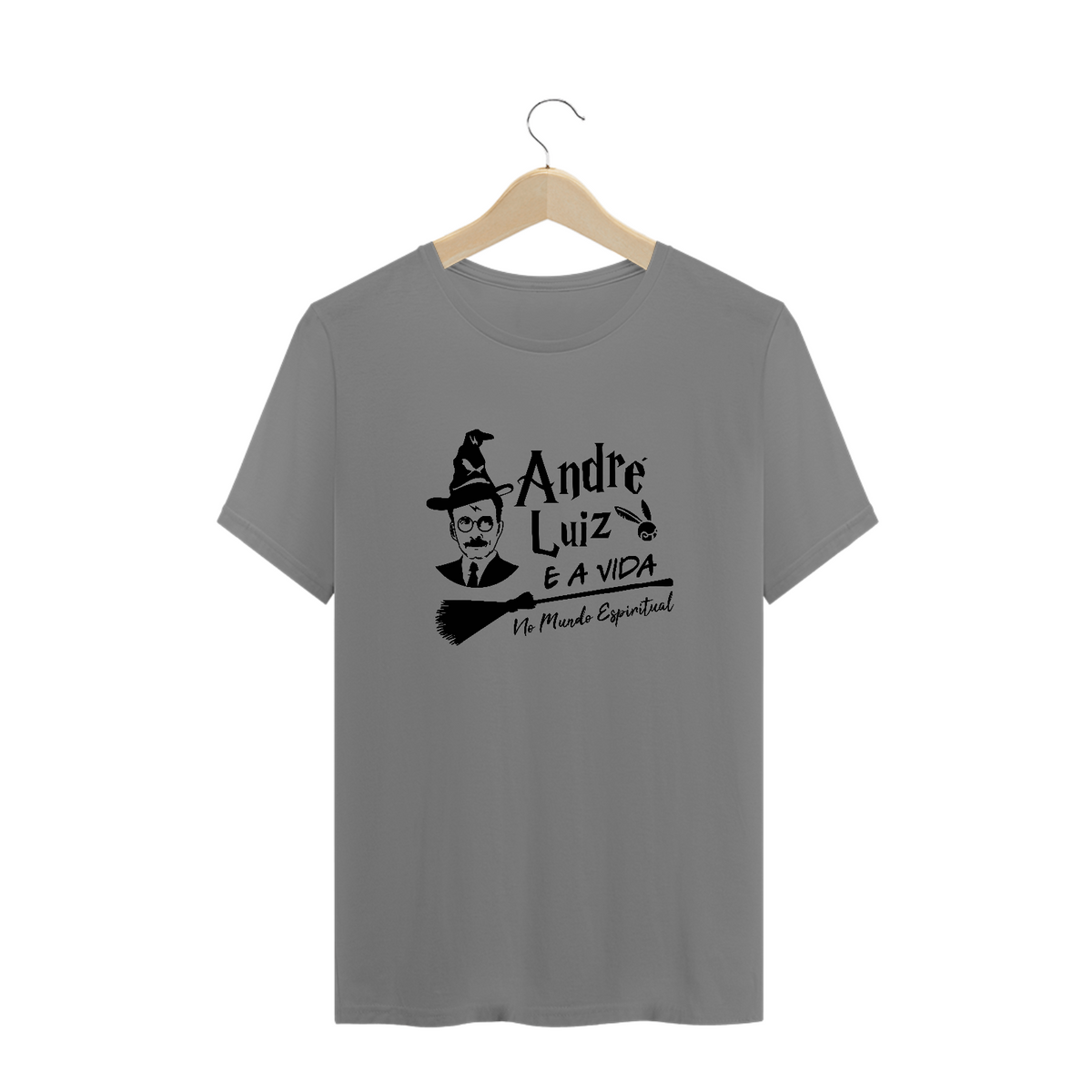 Nome do produto: Camiseta Espírita Plus Size André Luiz e A Vida no Mundo Espiritual