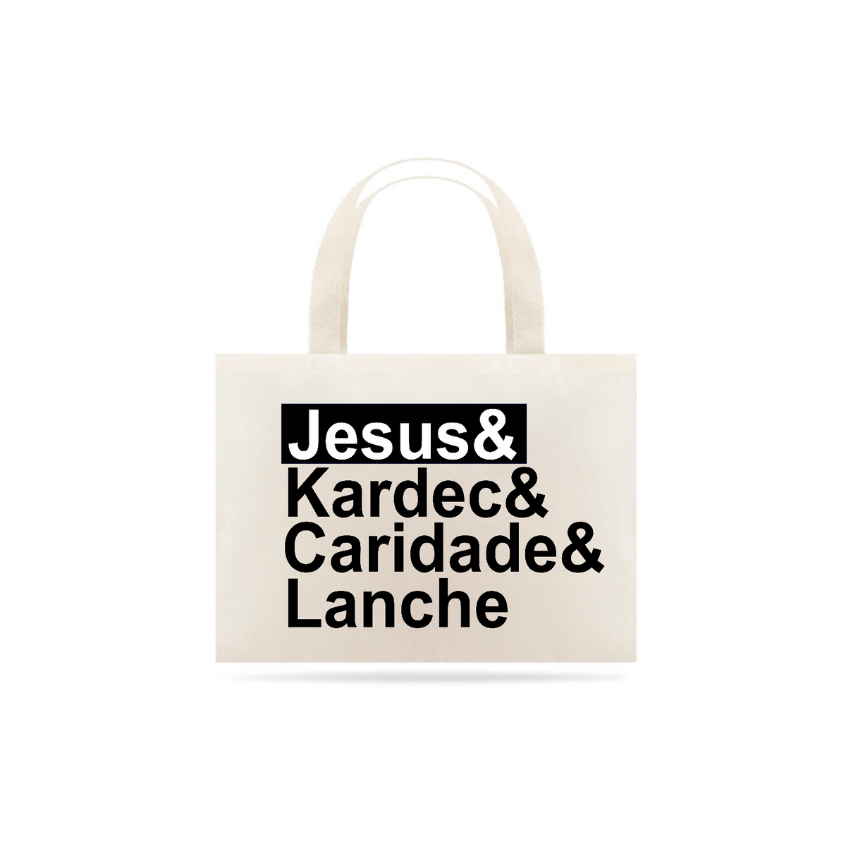 Nome do produto: Ecobag Espírita Jesus Kardec Caridade e Lanche