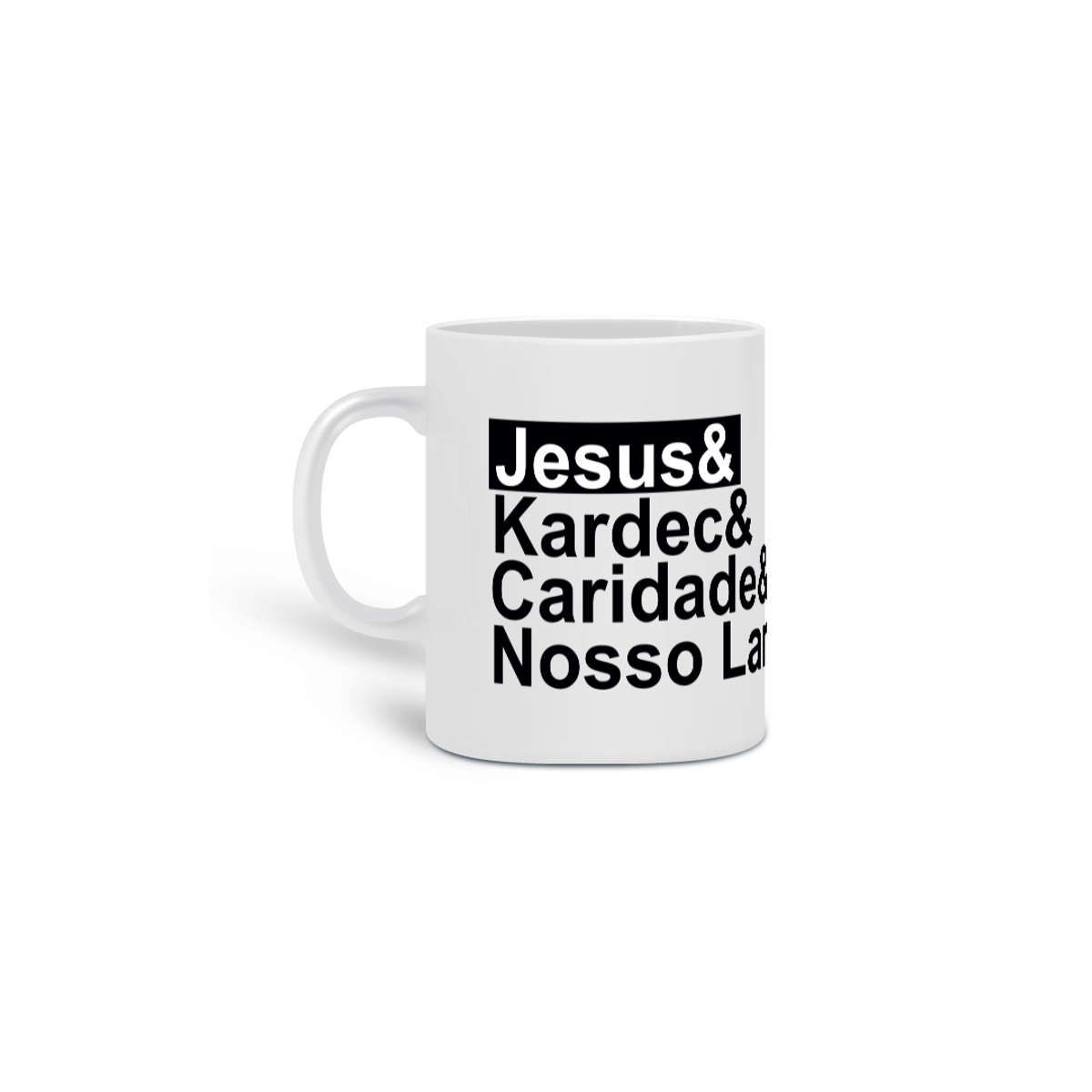 Nome do produto: Caneca Jesus e Kardec e Caridade e Nosso Lar