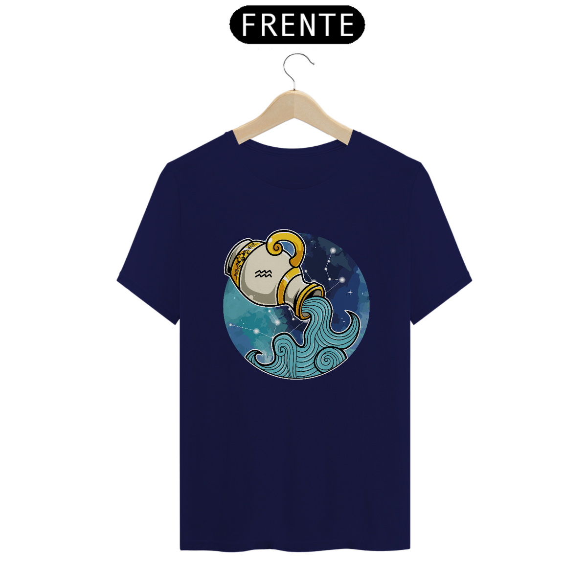 Nome do produto: Camiseta Ânfora de Aquário Signo do Zodíaco Aquariano Unissex