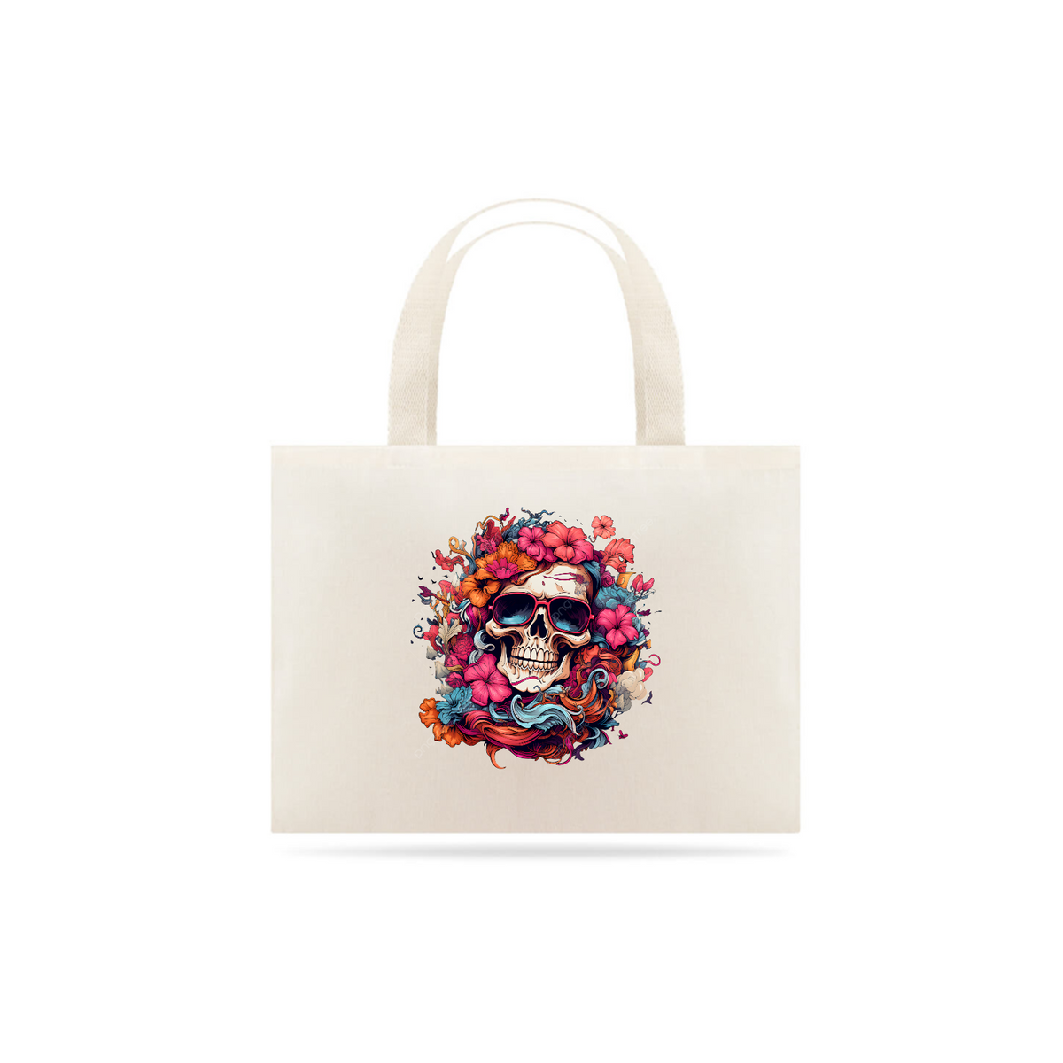 Nome do produto: Eco Bag Skull Flower