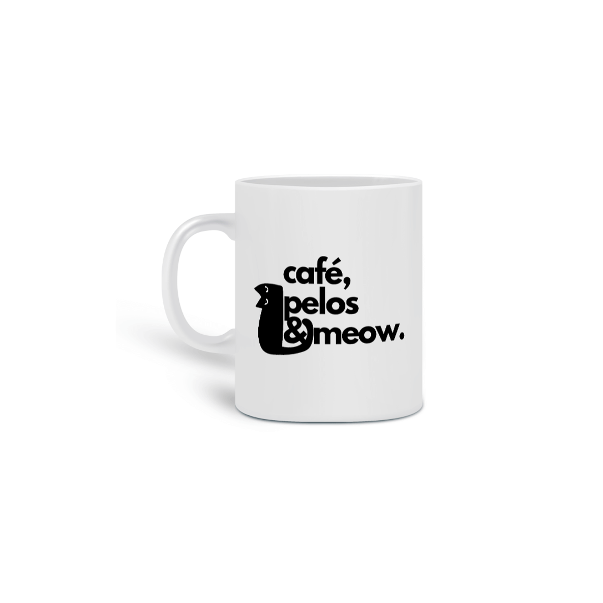 Nome do produto: Caneca café, pelos & meow.