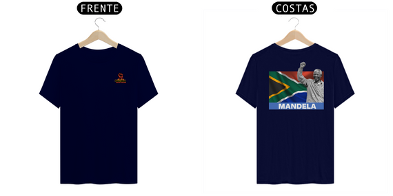 camisa com estampa nas costas Mandela