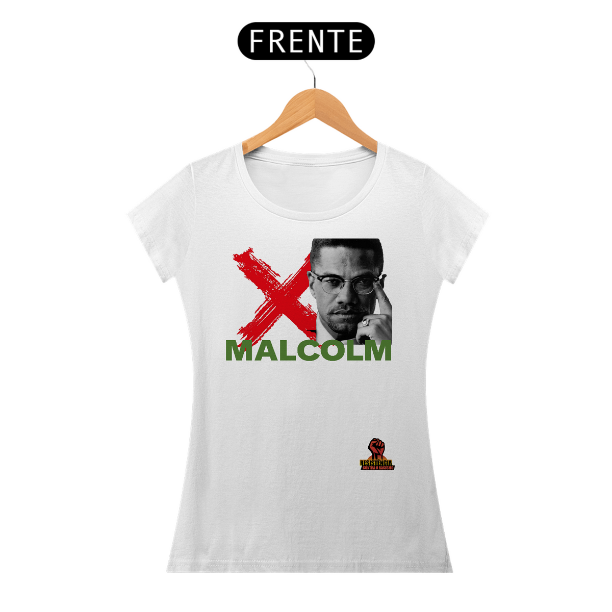 Nome do produto: Camisa feminina  Malcolm X