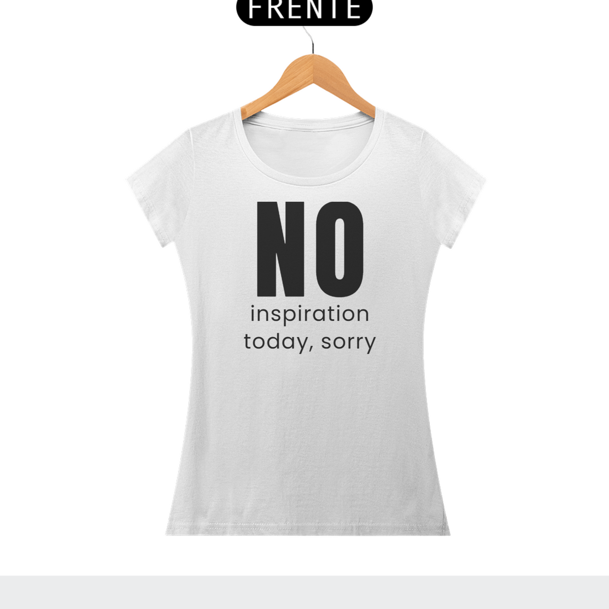 Nome do produto: t-shirt baby long NO INSPIRATION escrita preta