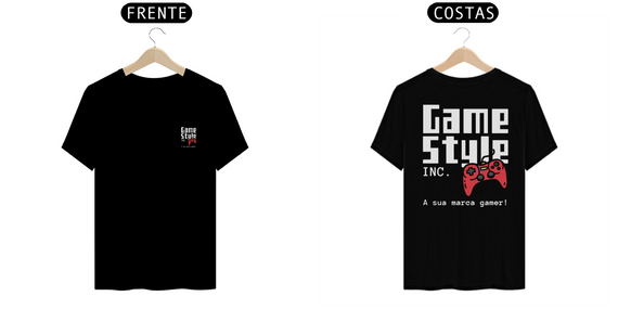 Camiseta algodão estampa logo costas game style inc.