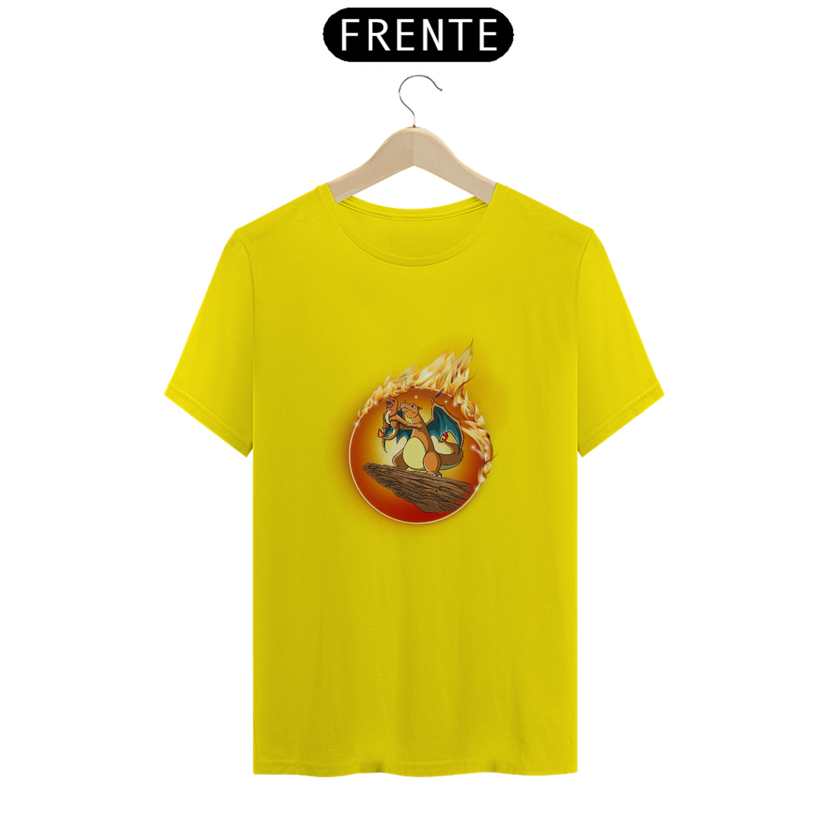 Nome do produto: Camiseta Pokémon - Charizard e Charmander em Rei Leão
