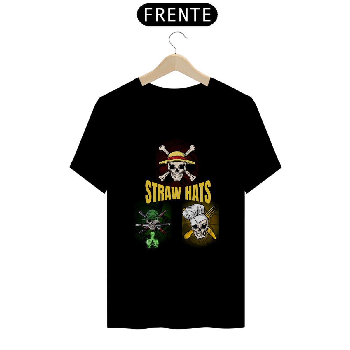 Nome do produto: Camiseta One Piece - Chapéus de Palha