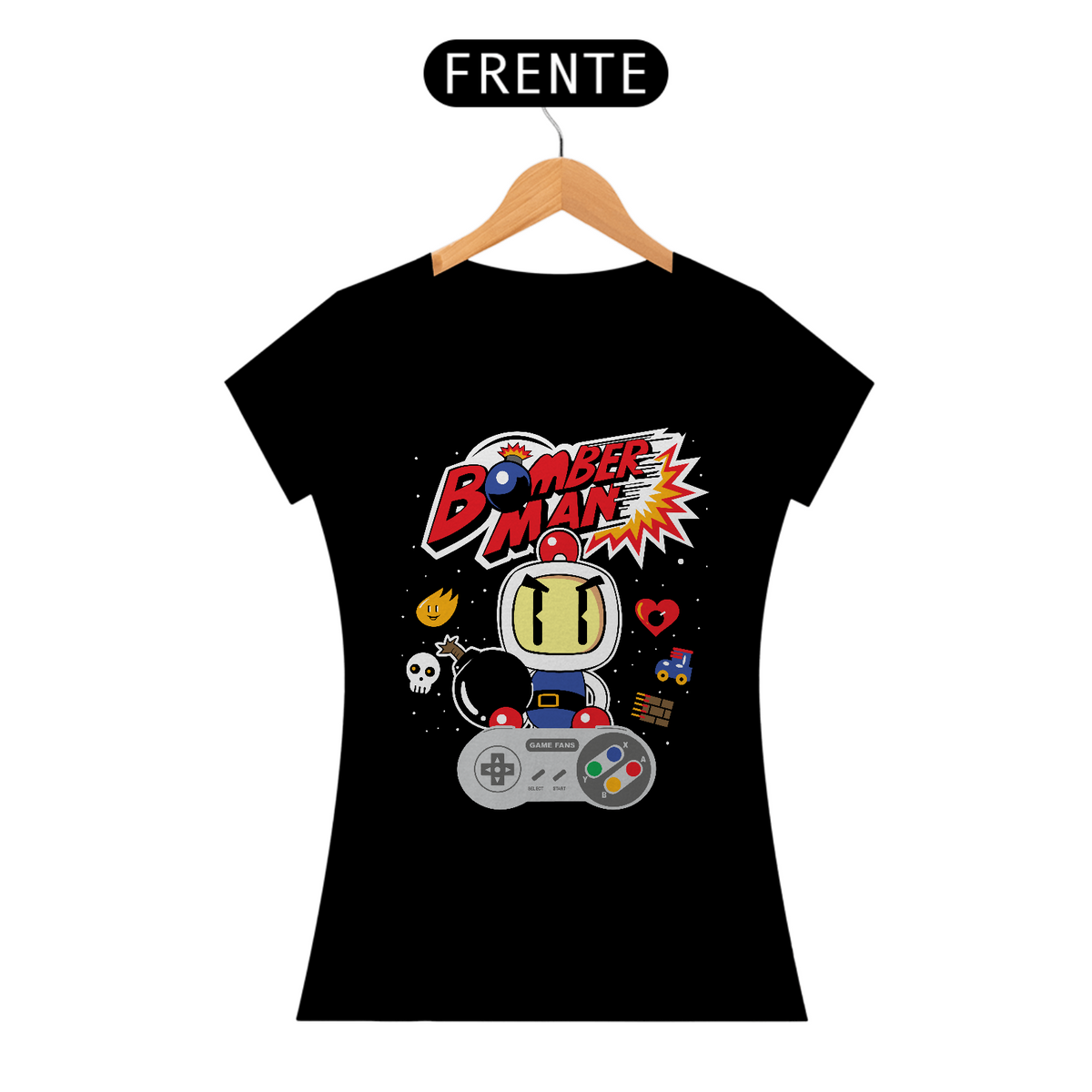 Nome do produto: Camiseta Feminina Bomberman