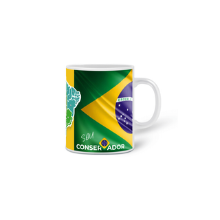 Nome do produtocaneca bandeira e mapa do Brasil conservador