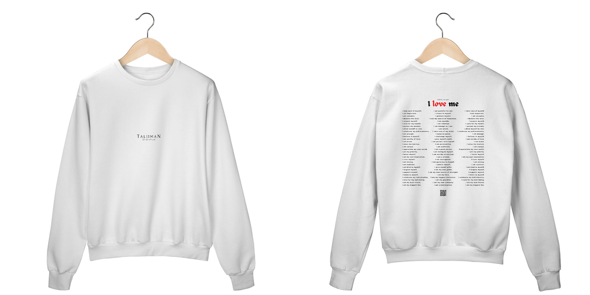 Nome do produto: Sweatshirt EVOHUG - Ways to say i love me - Cor Snowhite