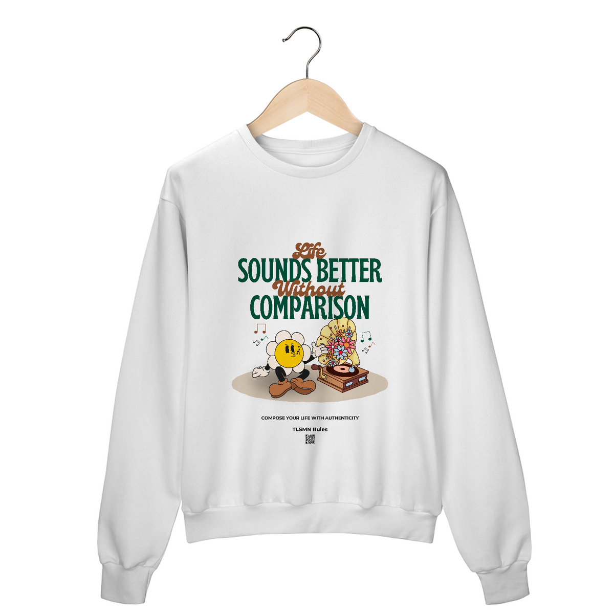 Nome do produto: Sweatshirt EVOHUG - Life Sounds Better Without Comparison (TLSMN Rules)