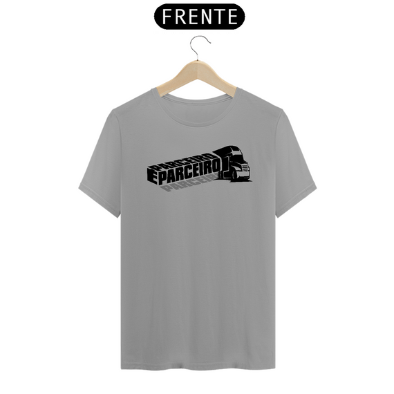 Camiseta Parceiro É Parceiro Branca e Cinza