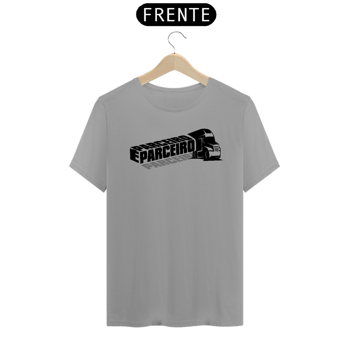 Nome do produto: Camiseta Parceiro É Parceiro Branca e Cinza