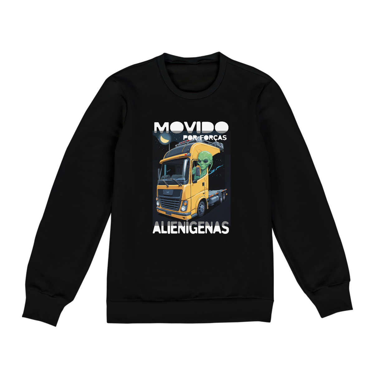 Nome do produto: Moletom Movido Por Forças Alienígenas - Preto