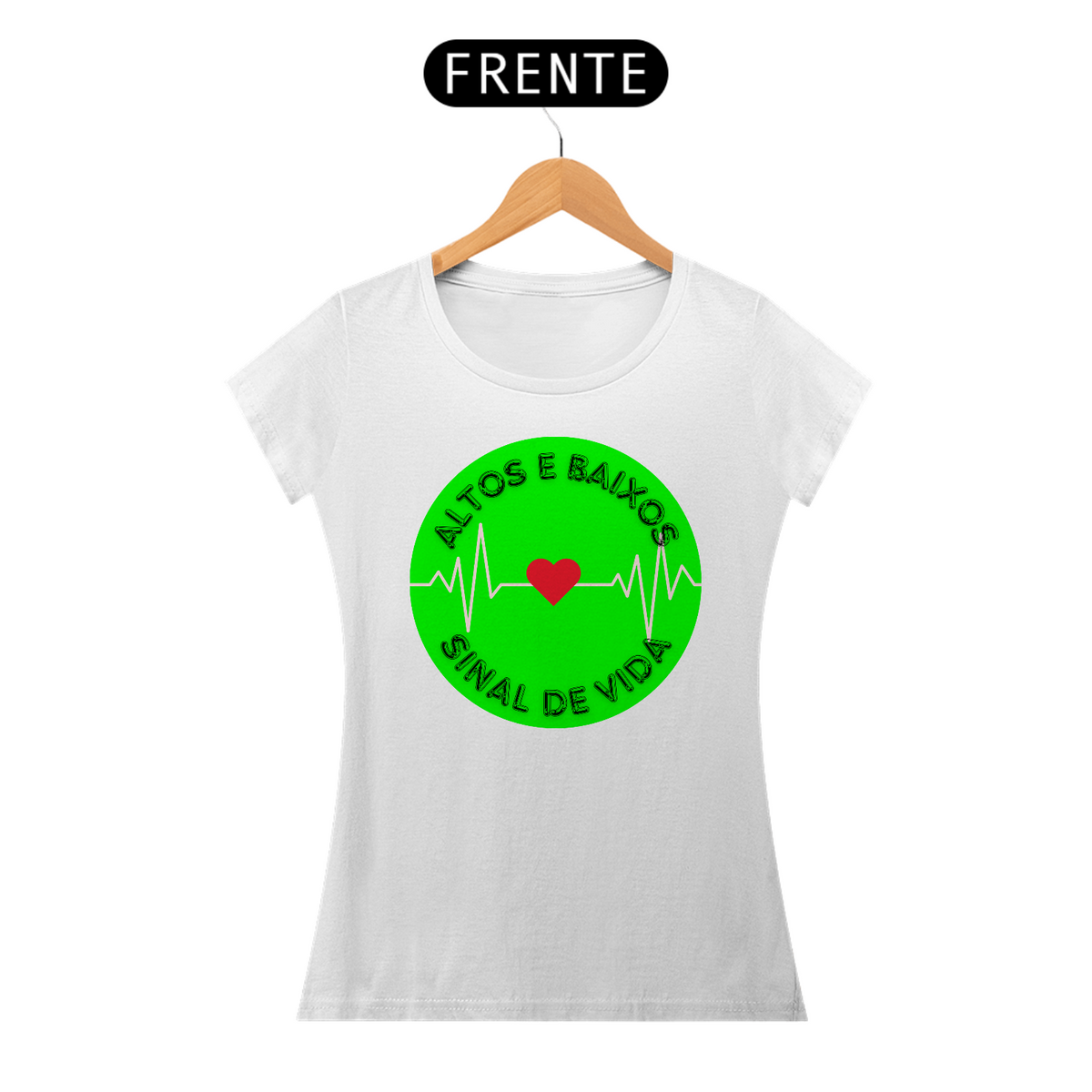 Nome do produto: Camiseta Feminia Altos e Baixos