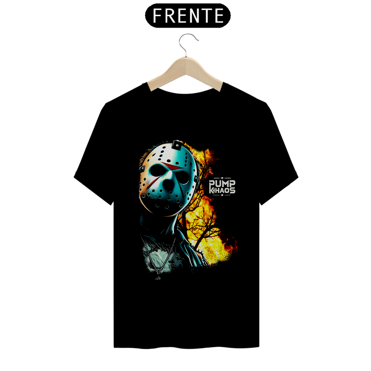 Nome do produto: Camiseta Quality - Jason Burning Black - Terror