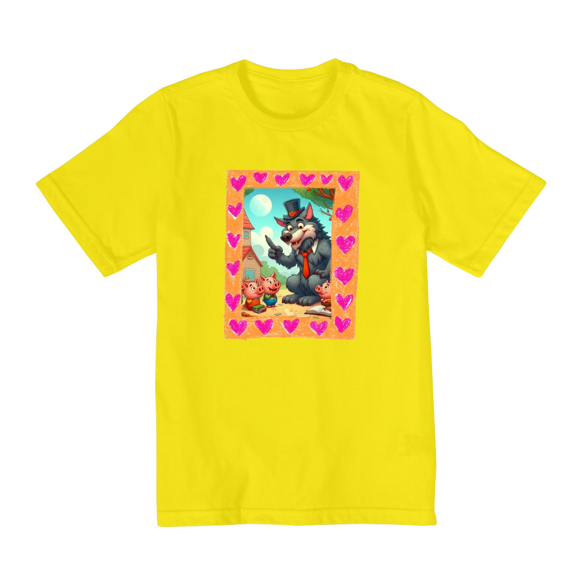 Nome do produto: Camiseta Infantil Aula com Lobo Mau