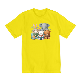 Nome do produtoCamiseta Infantil Animais Fofos Lendo