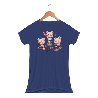 Camiseta Feminina Fit  Os Três Porquinhos