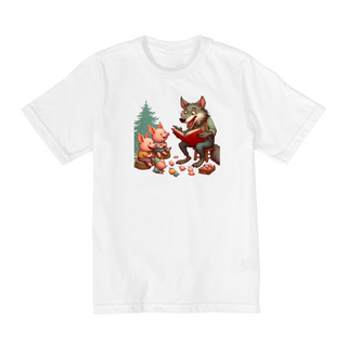 Nome do produtoCamiseta Infantil Lobo Mau Conta História