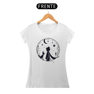 Camiseta Feminina Pequeno Príncipe Dentro do Planeta