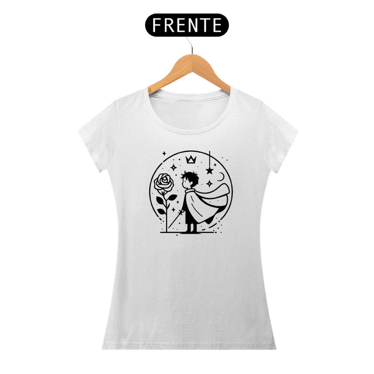 Nome do produto: Camiseta Feminina Pequeno Príncipe no Círculo