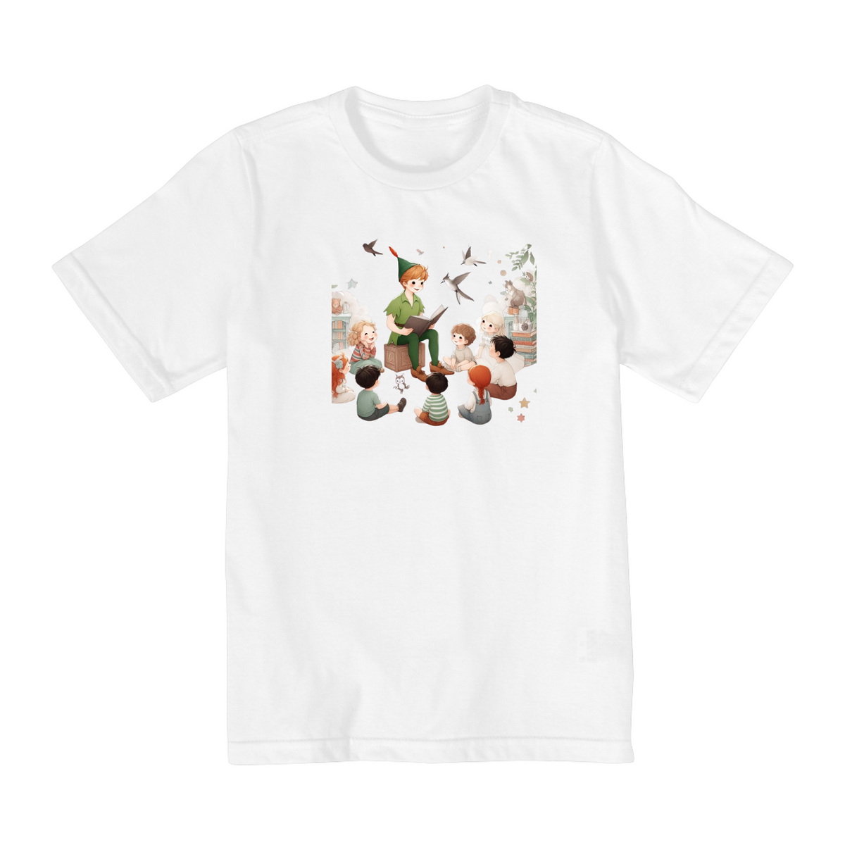 Nome do produto: Camiseta Infantil Aventuras do Peter Pan