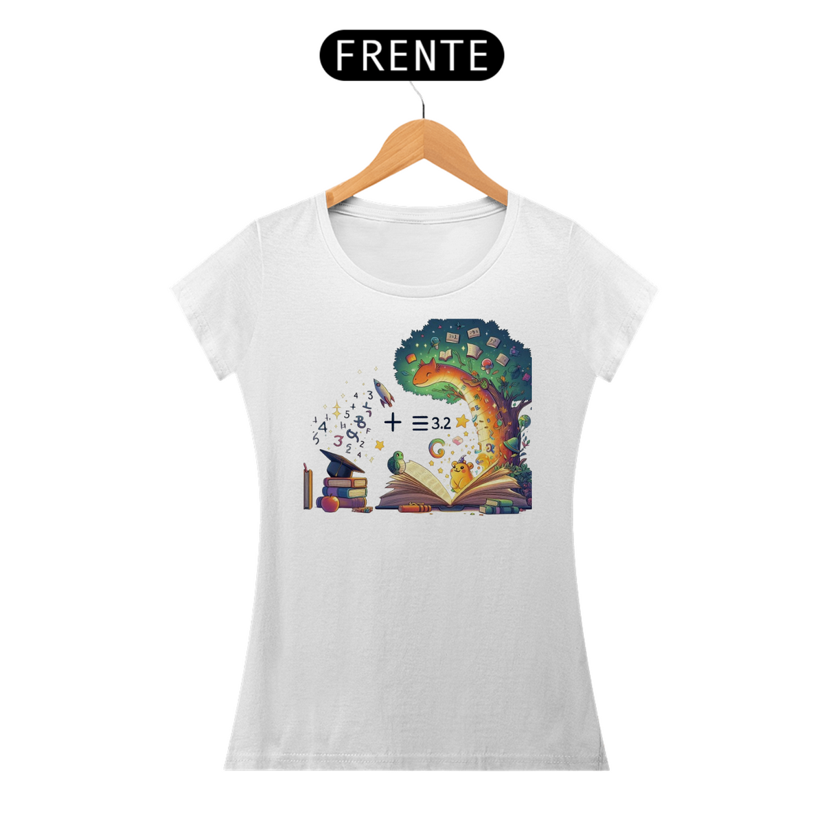 Nome do produto: Camiseta Feminina Fórmulas Matemáticas