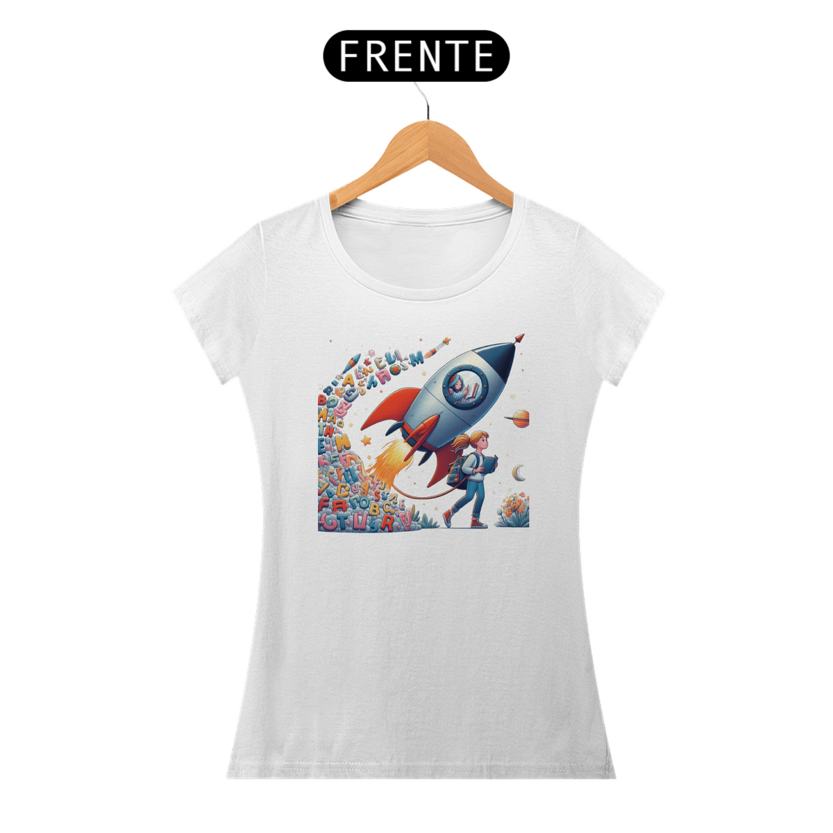 Nome do produto: Camiseta Feminina Viagem Literária ao infinito