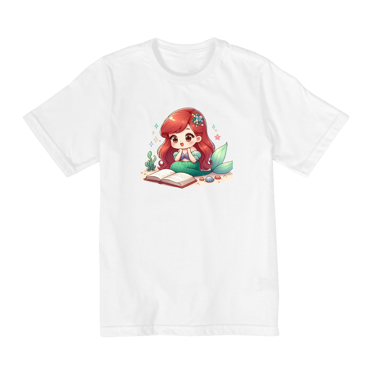Nome do produto: Camiseta Infantil Pequena Sereia