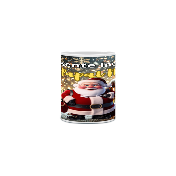 Caneca Capa O Presente Invisivel do Papai Noel