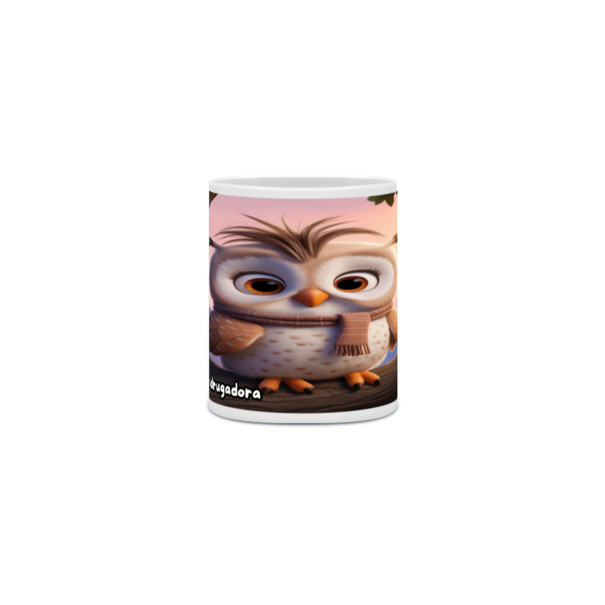 Nome do produto: Caneca Gil, a Coruja Madrugadora