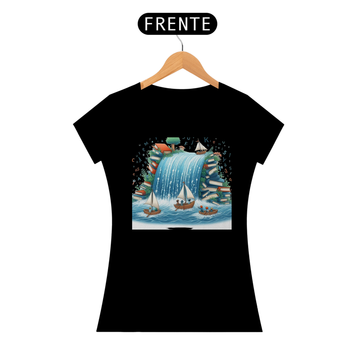 Nome do produto: Camiseta Feminina Cachoeira Literária