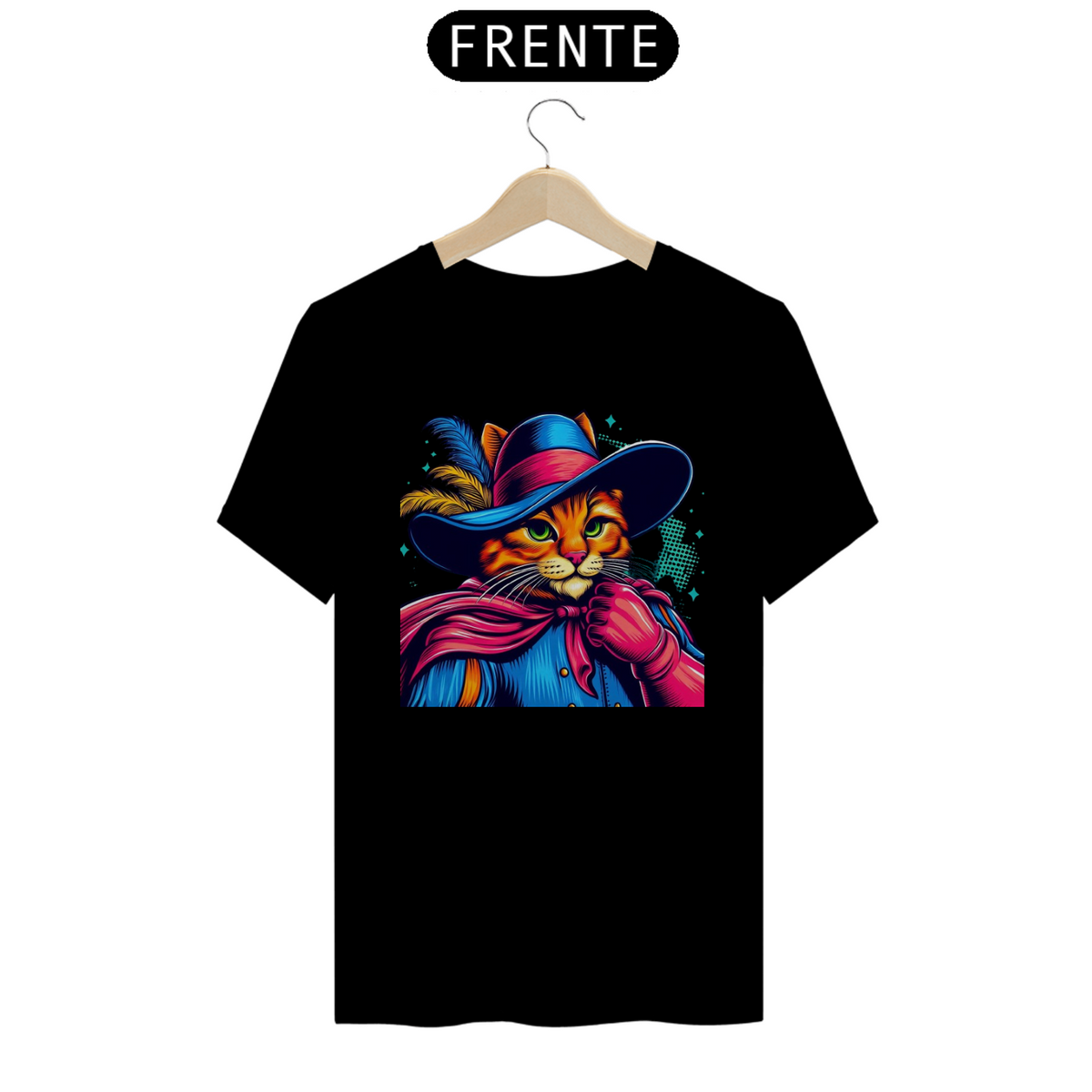 Nome do produto: Camiseta Gato de Botas Art Pop