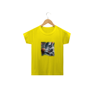 Nome do produtoSnow Rabbit Jogador de Basquete -  Camiseta Clássica Infantil