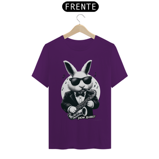 Nome do produtoSnow Rabbit Saxofonista - Camiseta adulto