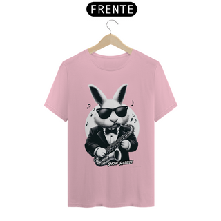 Nome do produtoSnow Rabbit Saxofonista - Camiseta adulto