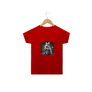 Nome do produtoSnow Rabbit Baterista- Camiseta infantil
