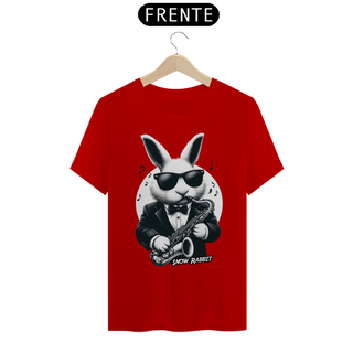 Nome do produtoSnow Rabbit Saxofonista - Camiseta adulto