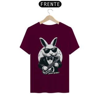 Nome do produtoSnow Rabbit Saxofonista - Camiseta adulto