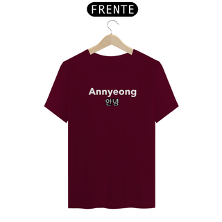 Nome do produtoT-Shirt Unissex Annyeong (Olá/Tchau em Coreano)