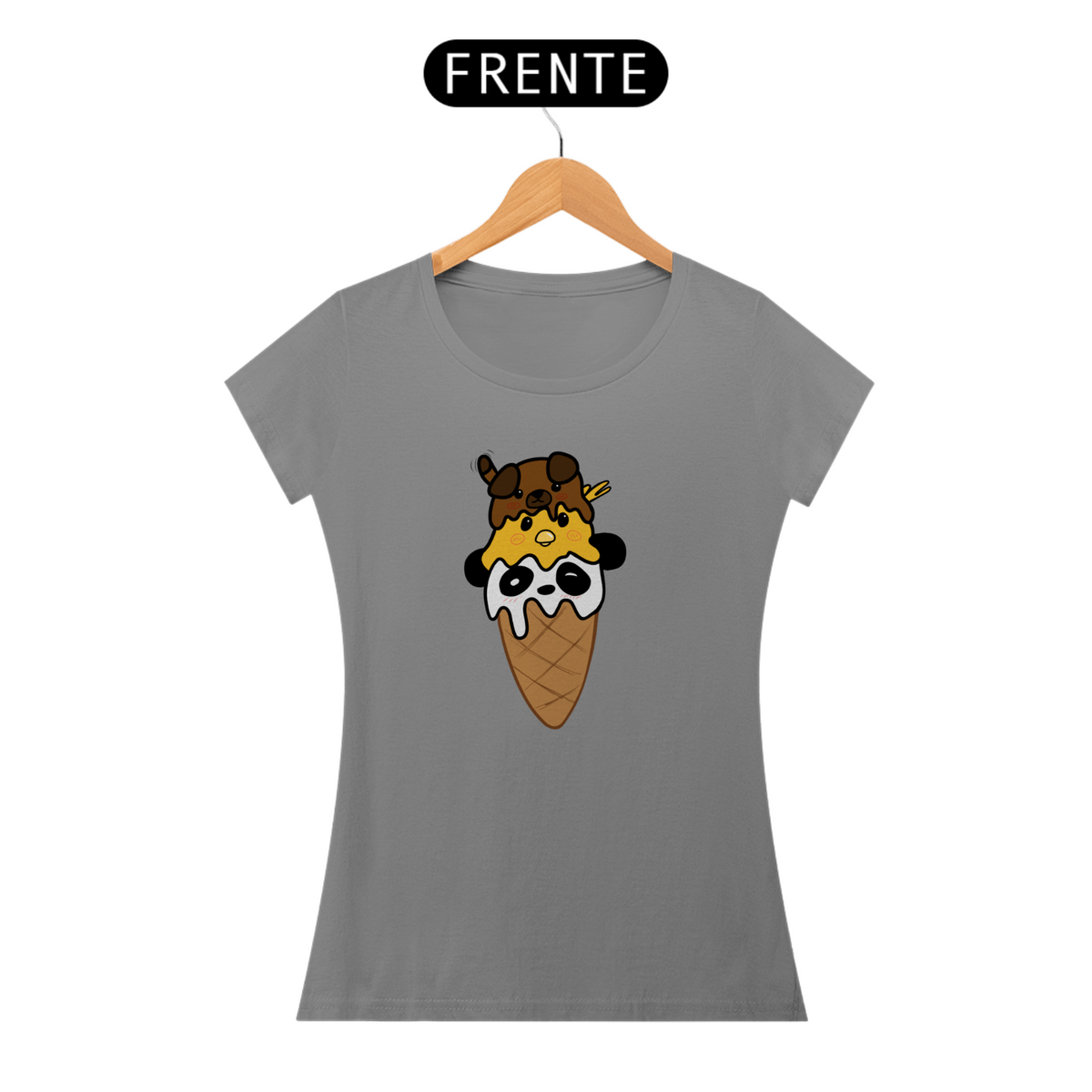 Nome do produto: Camiseta Cute pet ice cream feminino 