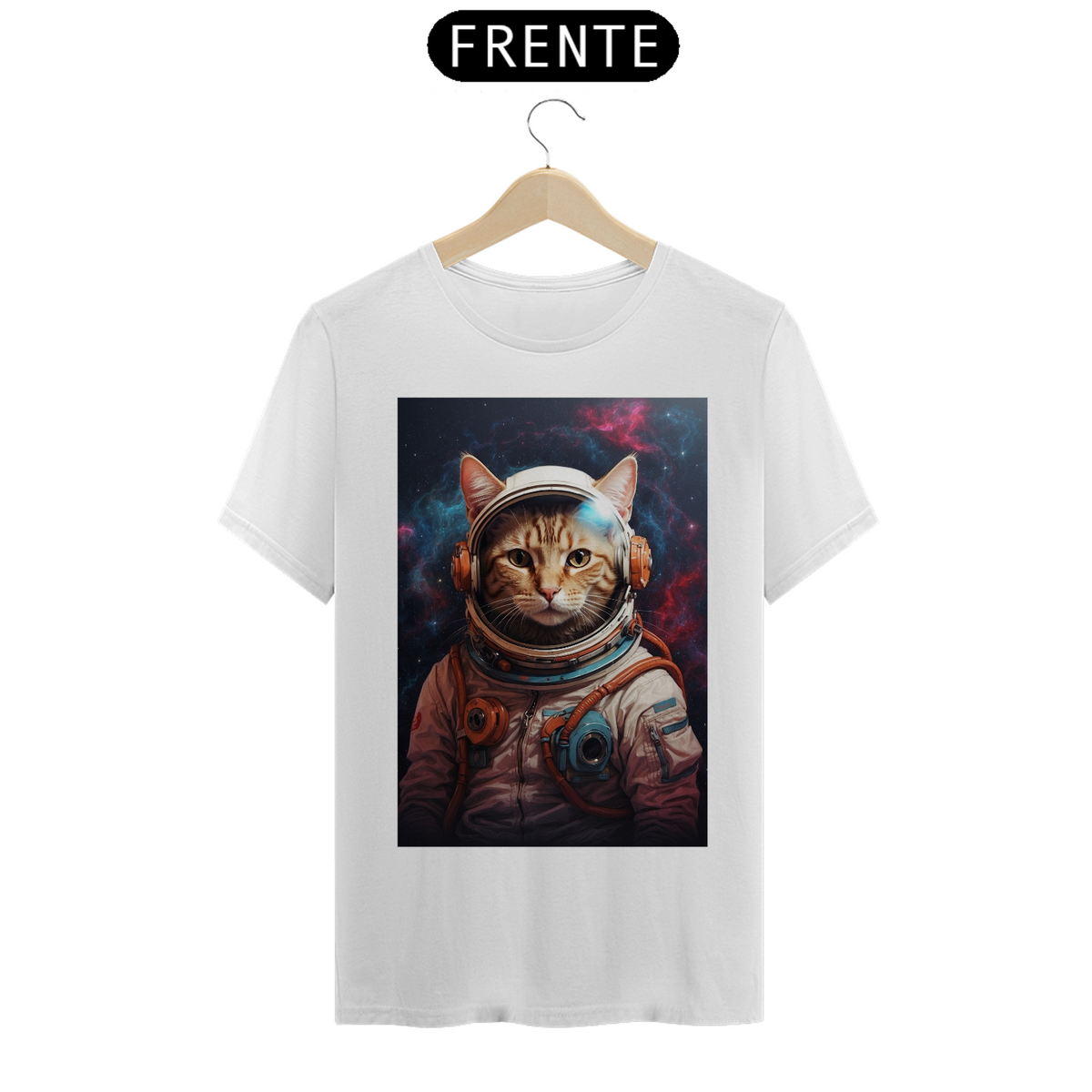 Nome do produto: Camiseta - gato astronauta